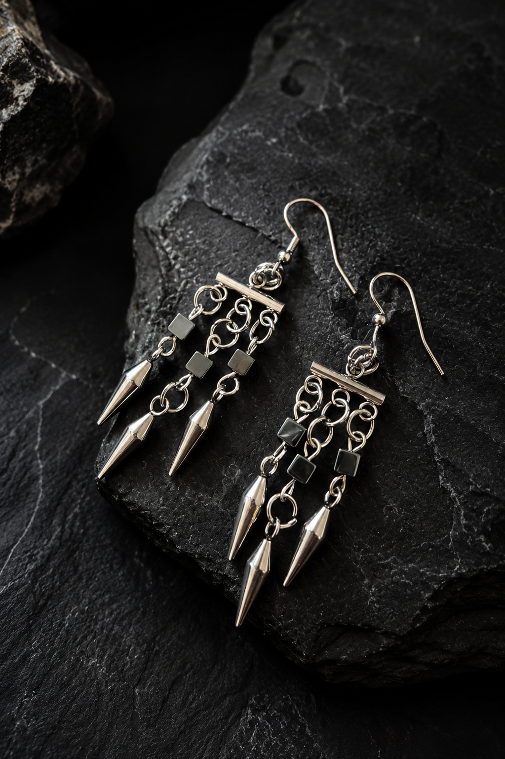 Chandelier Hematite Earrings