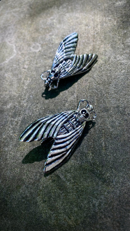 Death Moth ear weights | Stainless Steel, A Pair