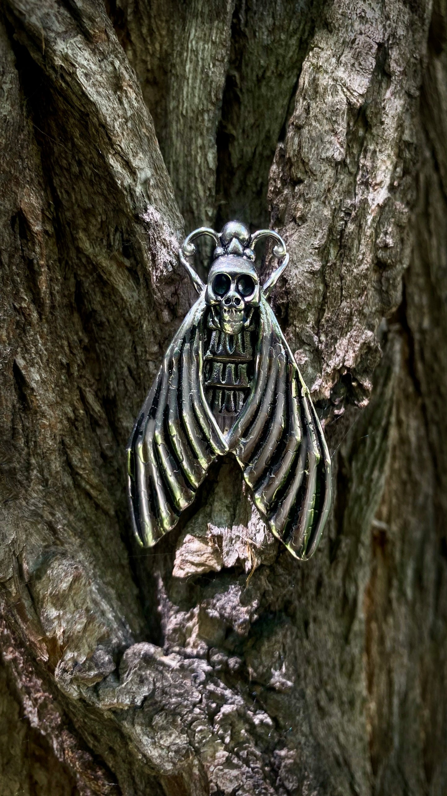 Death Moth ear weights | Stainless Steel, A Pair