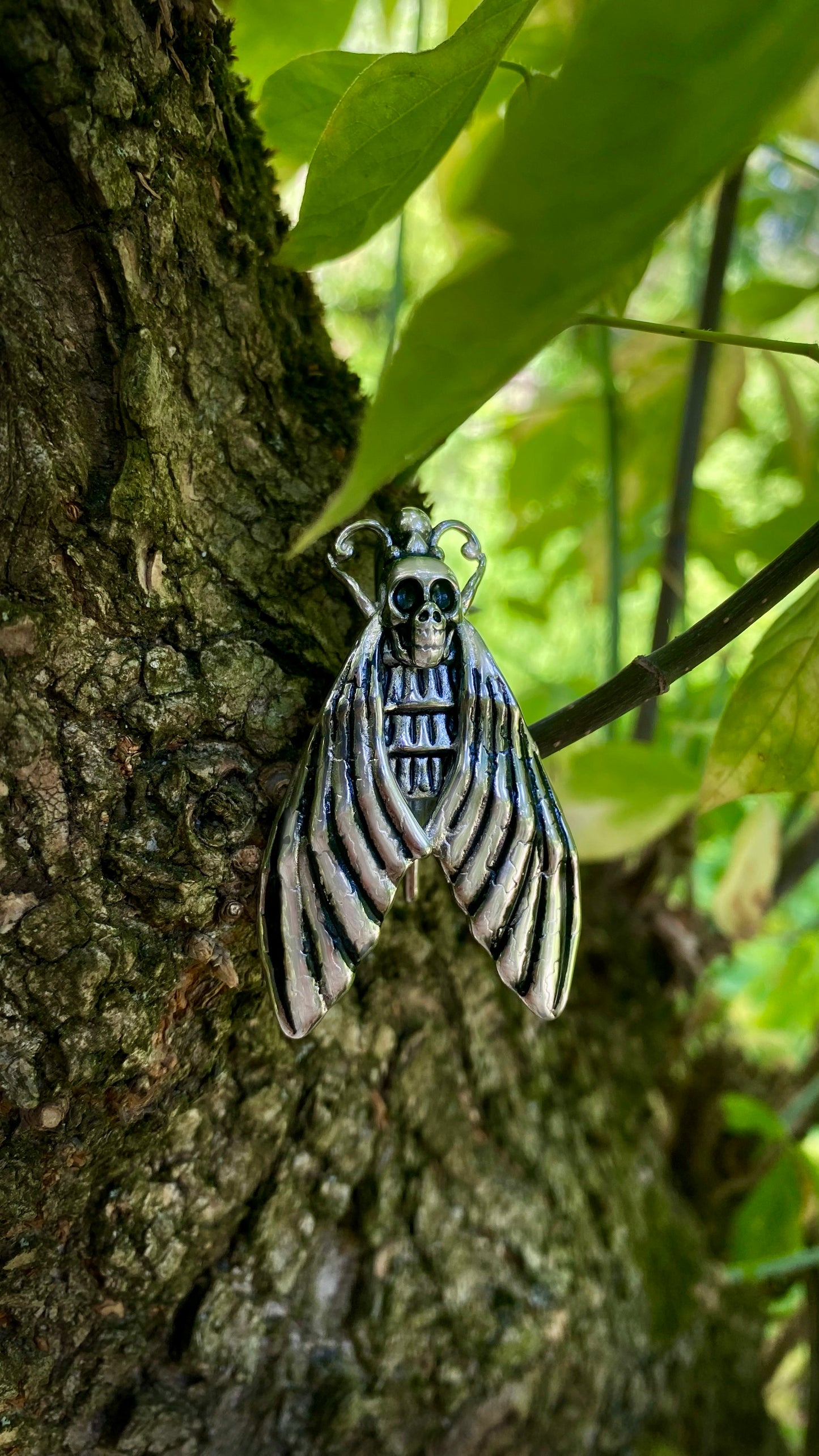 Death Moth ear weights | Stainless Steel, A Pair