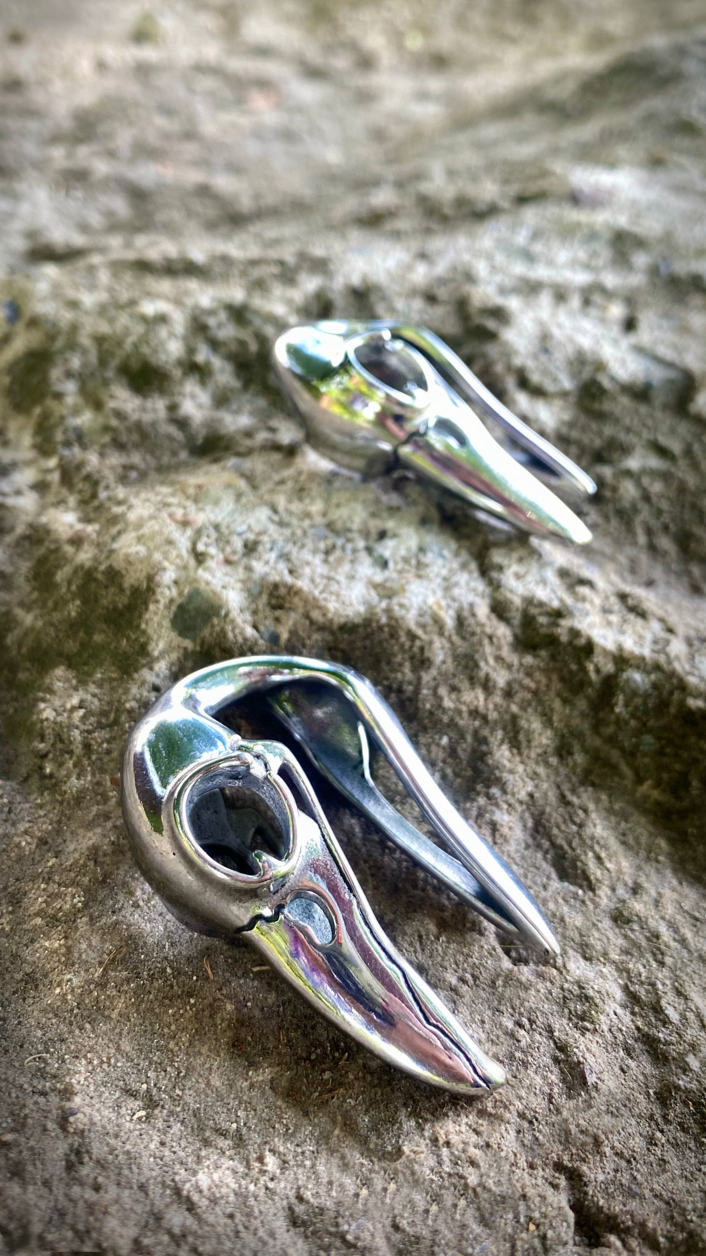 Ravenmark Crow Skull ear weights | Stainless Steel, A Pair