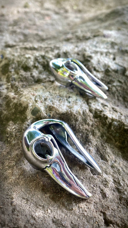 Ravenmark Crow Skull ear weights | Stainless Steel, A Pair
