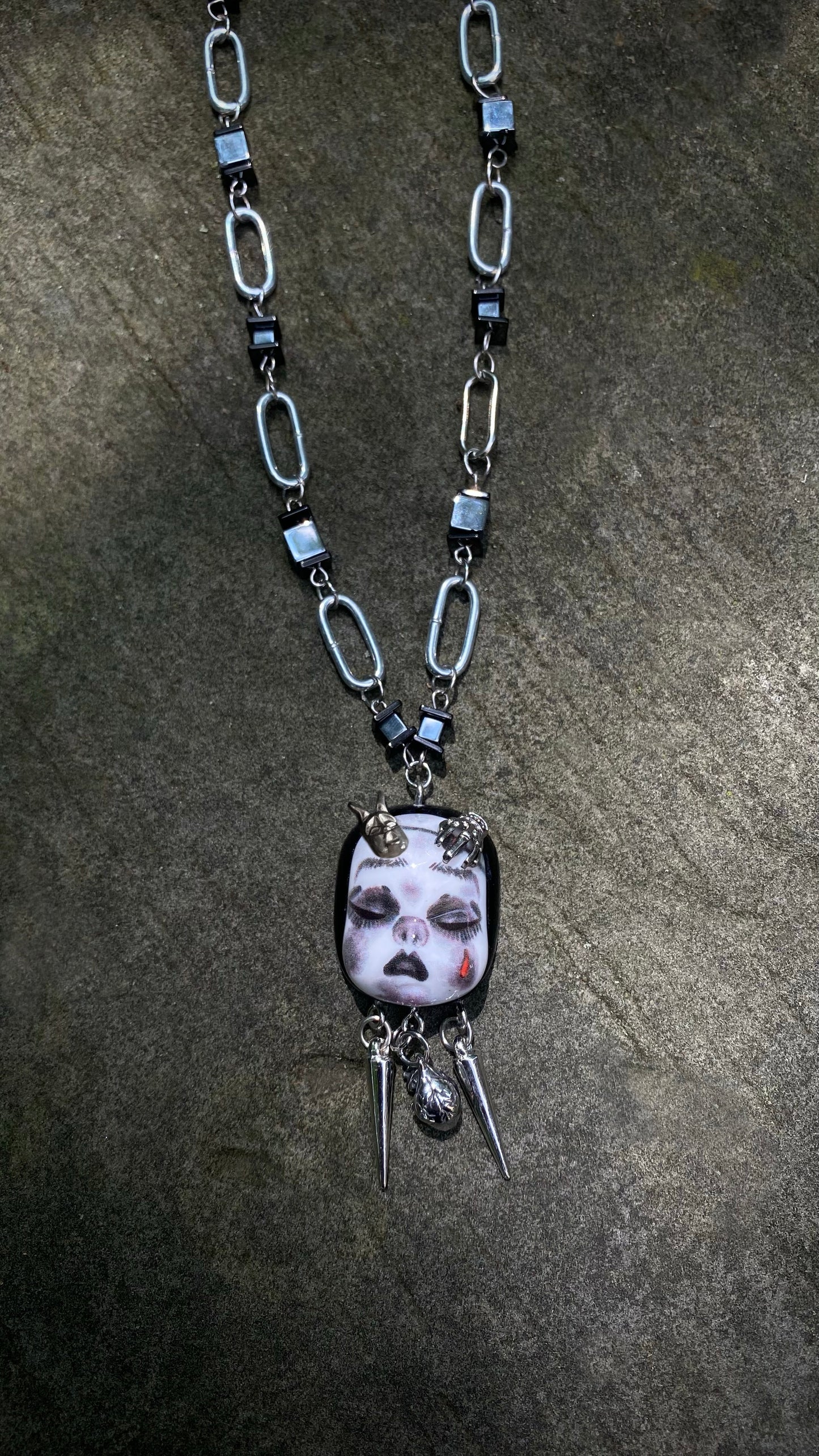 Nocturnal Porcelain Doll Necklace | Macabre | Goth Jewelry