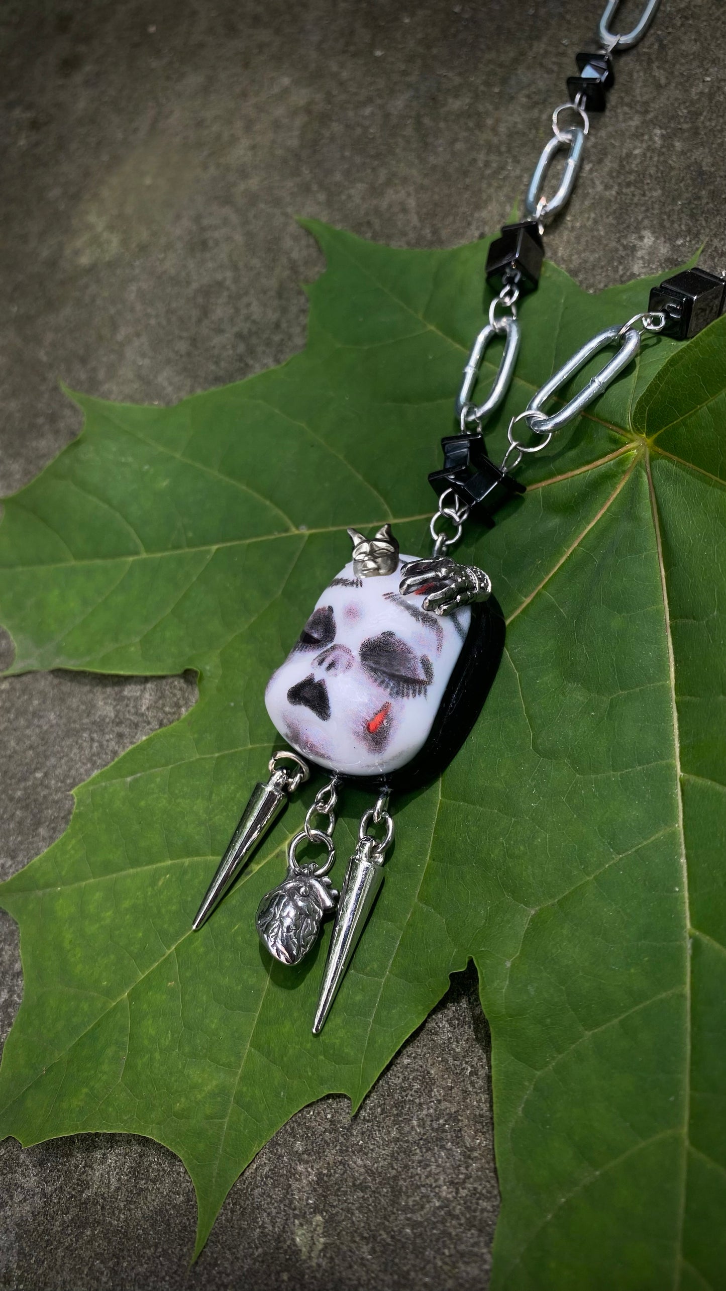 Nocturnal Porcelain Doll Necklace | Macabre | Goth Jewelry