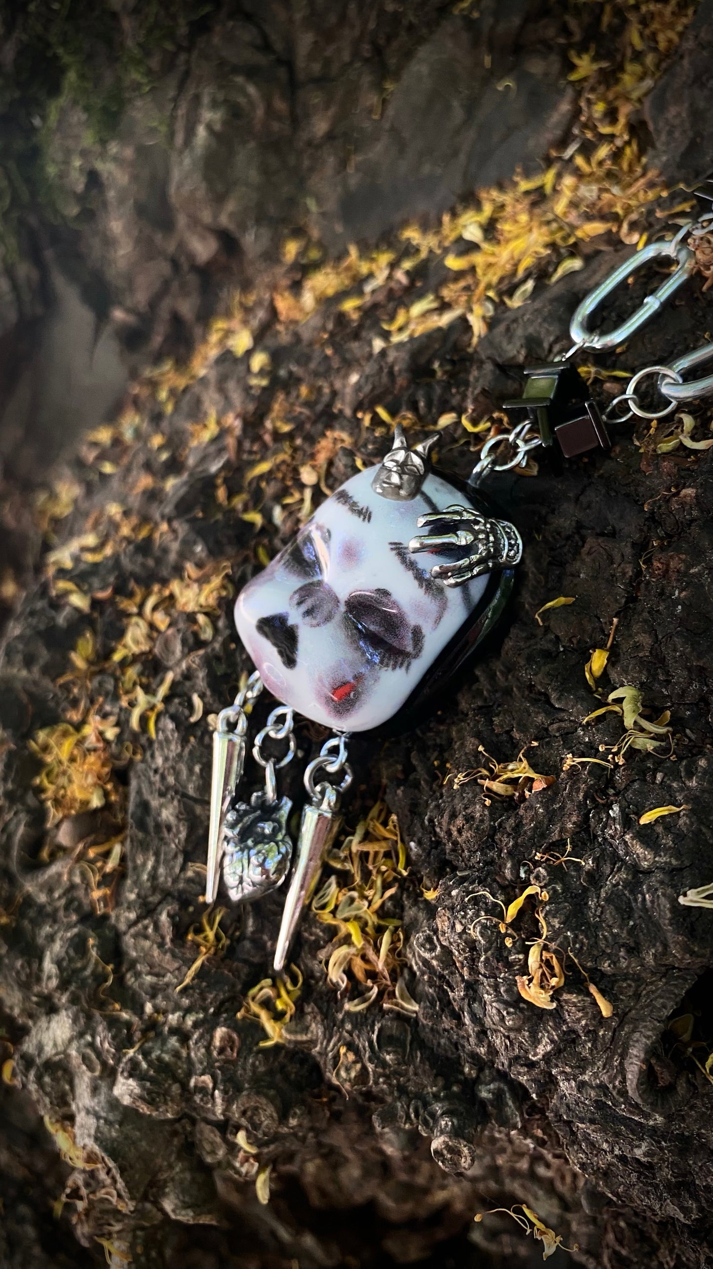 Nocturnal Porcelain Doll Necklace | Macabre | Goth Jewelry