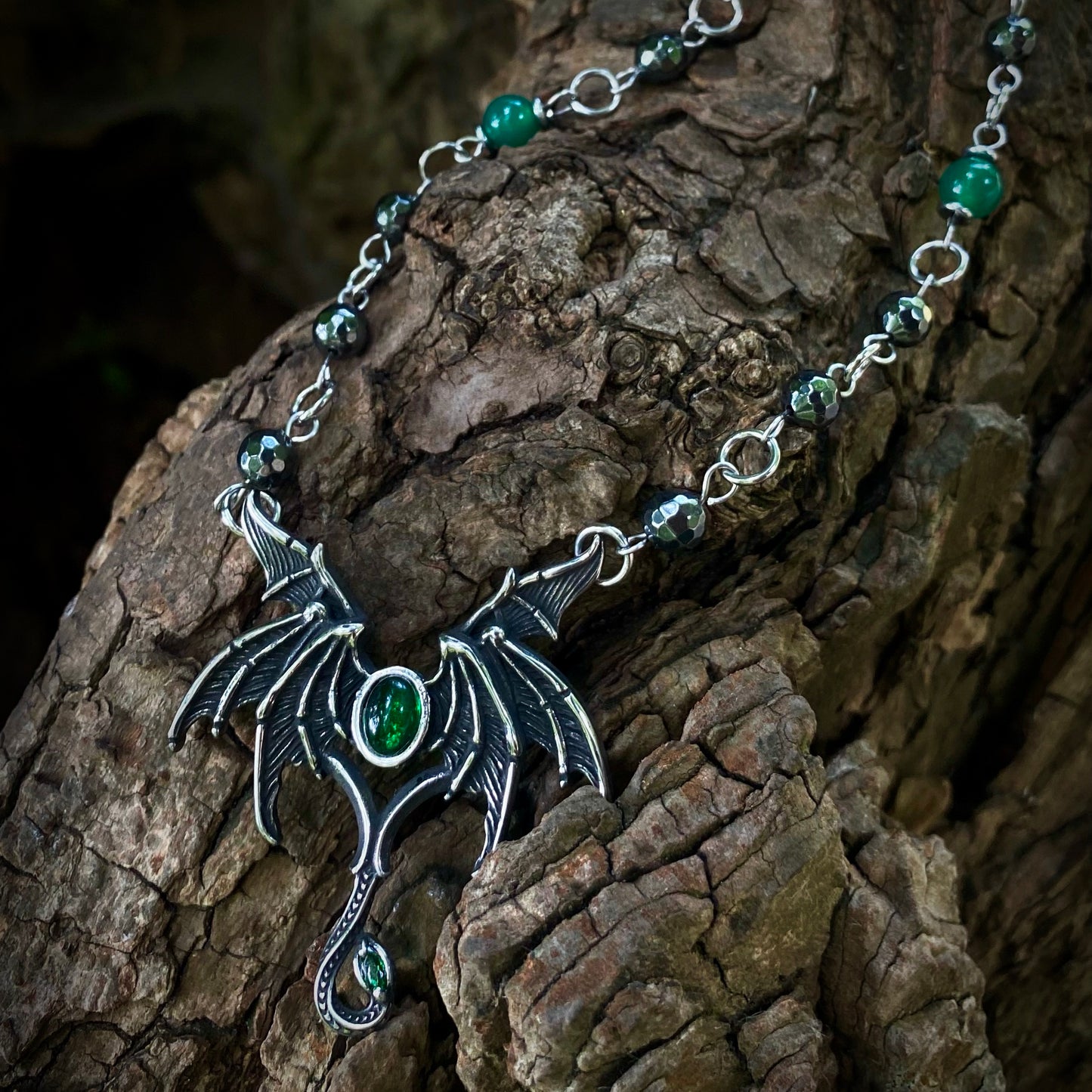 Virelith the Winged Necklace | Fantasy Wyvern Necklace | Necklace with a Legend