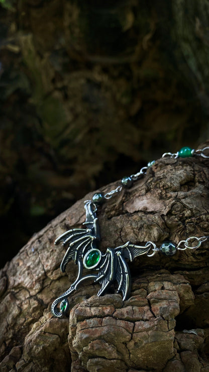 Virelith the Winged Necklace | Fantasy Wyvern Necklace | Necklace with a Legend