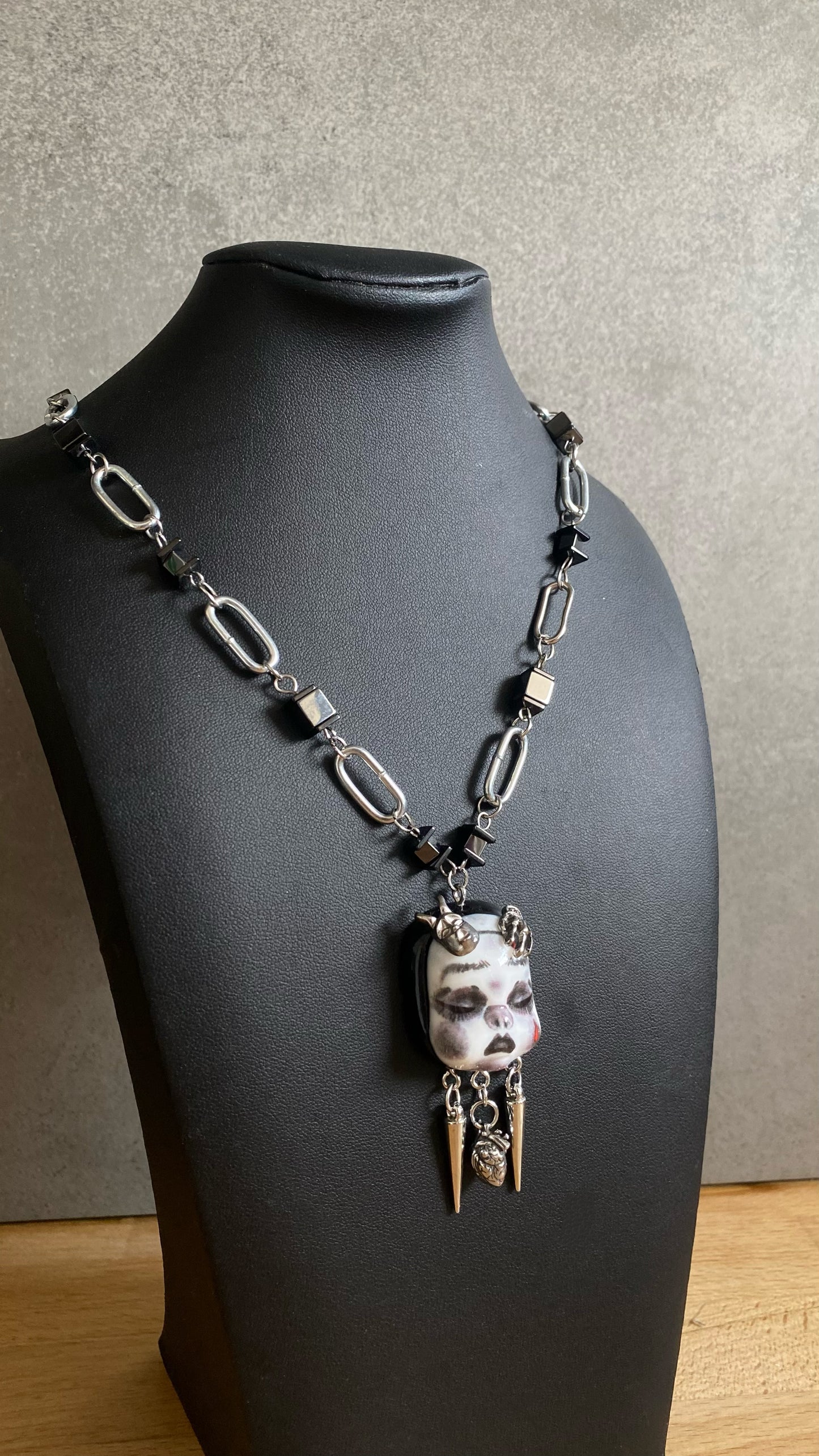 Nocturnal Porcelain Doll Necklace | Macabre | Goth Jewelry