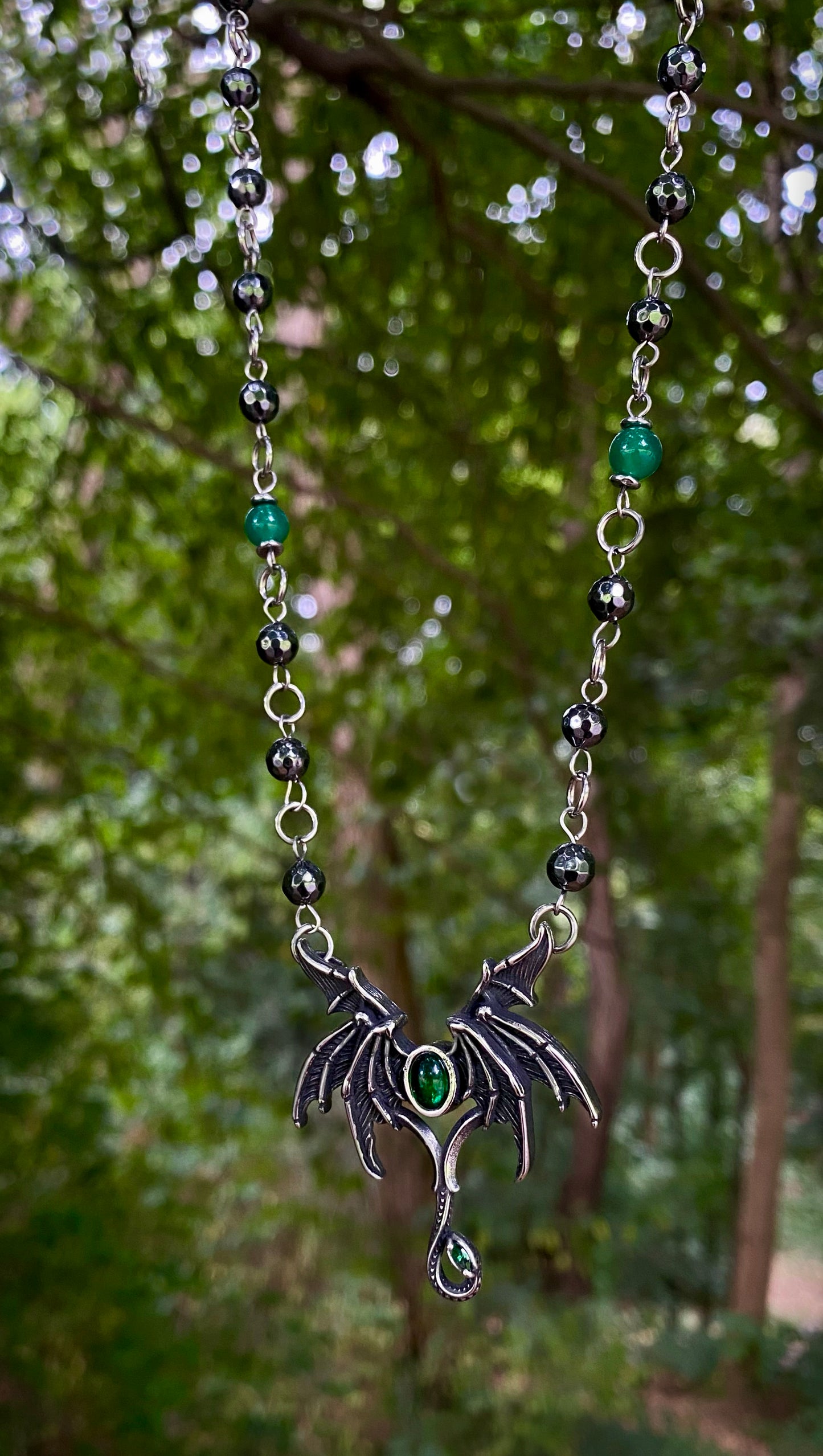 Virelith the Winged Necklace | Fantasy Wyvern Necklace | Necklace with a Legend