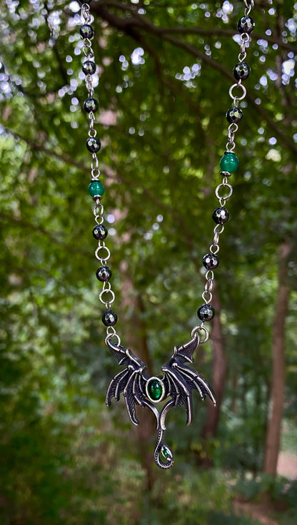 Virelith the Winged Necklace | Fantasy Wyvern Necklace | Necklace with a Legend