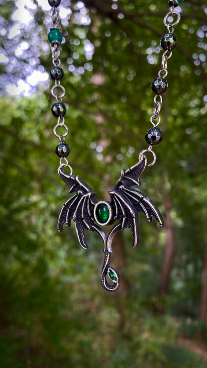Virelith the Winged Necklace | Fantasy Wyvern Necklace | Necklace with a Legend