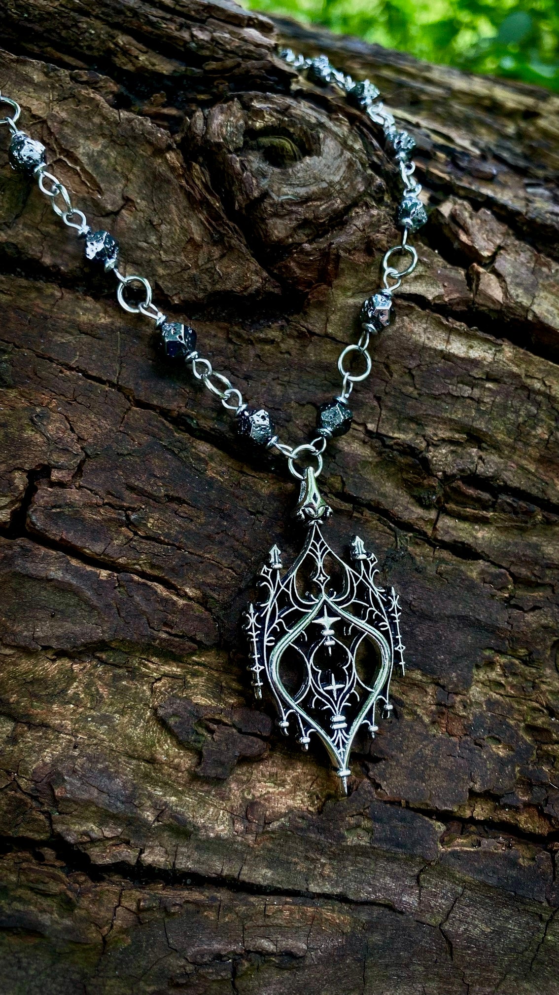 Gothic Cathedral Necklace | Lava stones