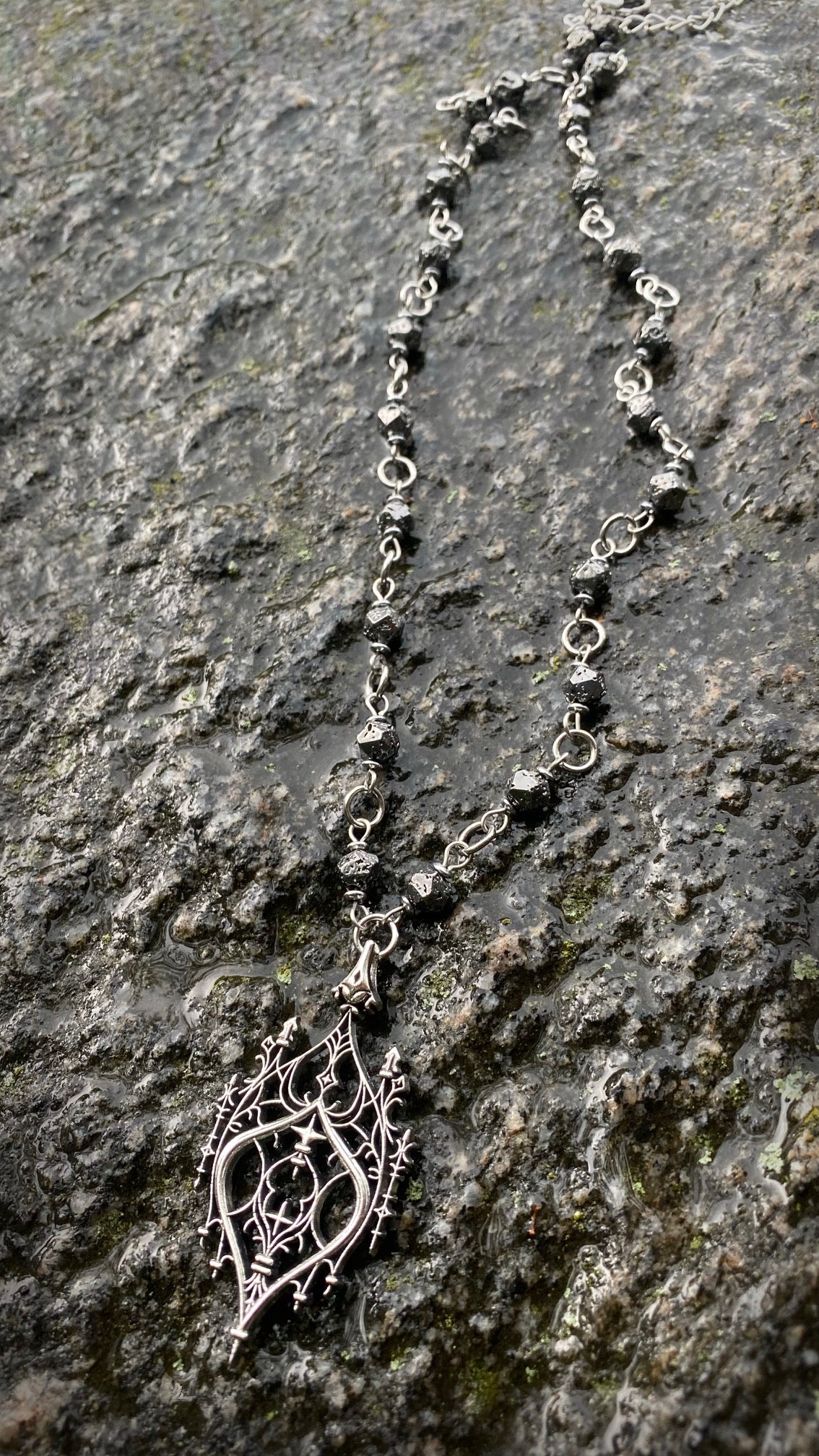 Gothic Cathedral Necklace | Lava stones