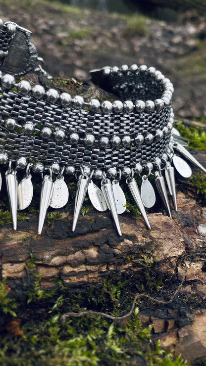 Punk Rock Spike Necklace, Alternative Necklace, Stainless Steel Choker