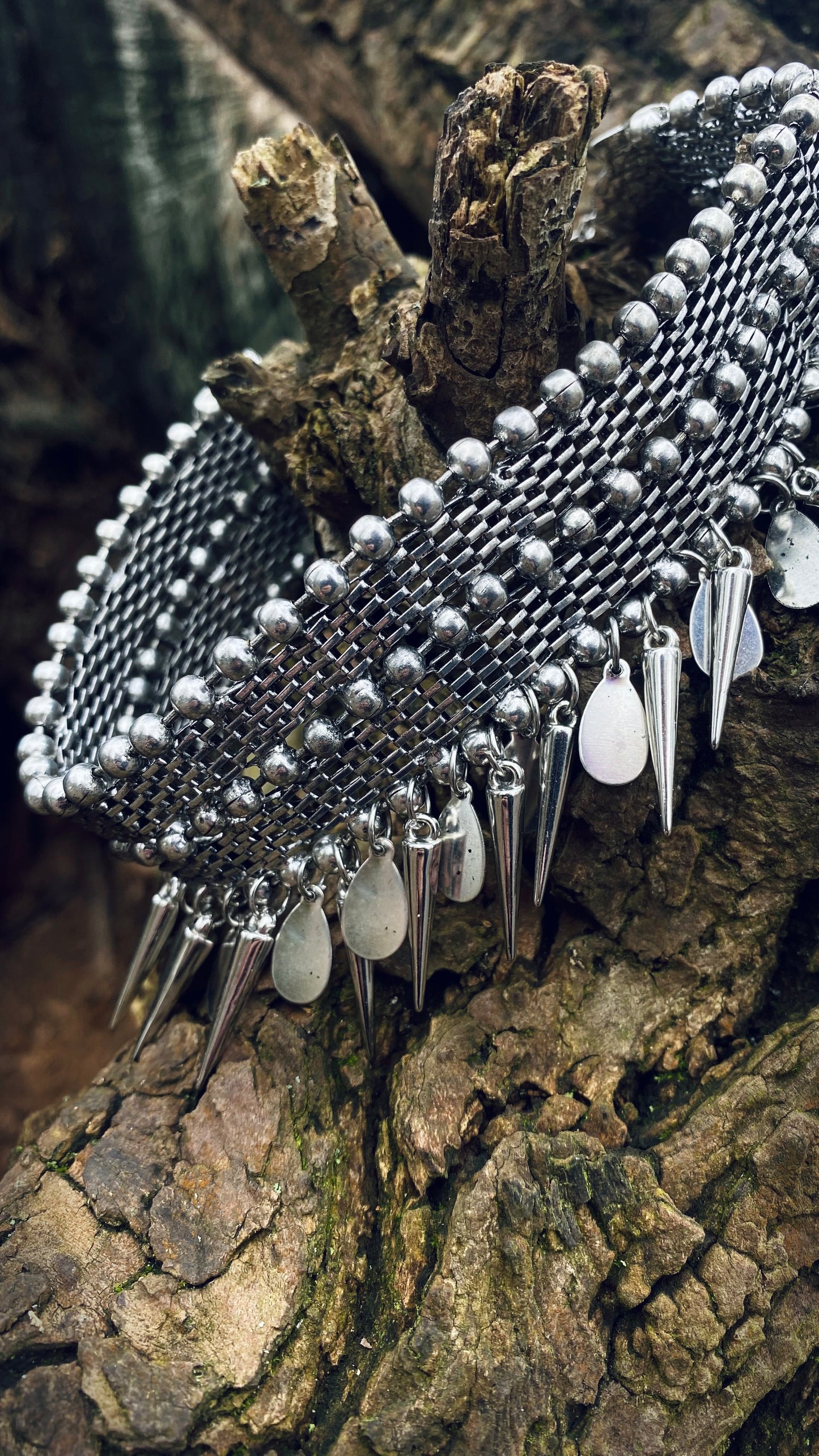 Punk Rock Spike Necklace, Alternative Necklace, Stainless Steel Choker
