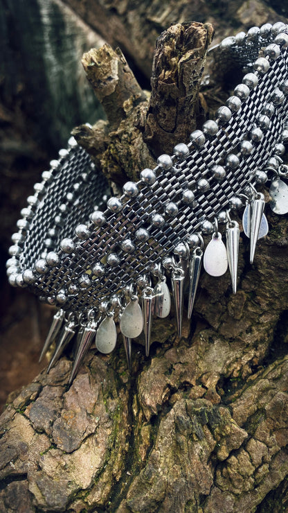 Punk Rock Spike Necklace, Alternative Necklace, Stainless Steel Choker