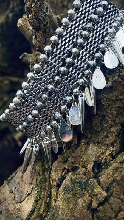 Punk Rock Spike Necklace, Alternative Necklace, Stainless Steel Choker