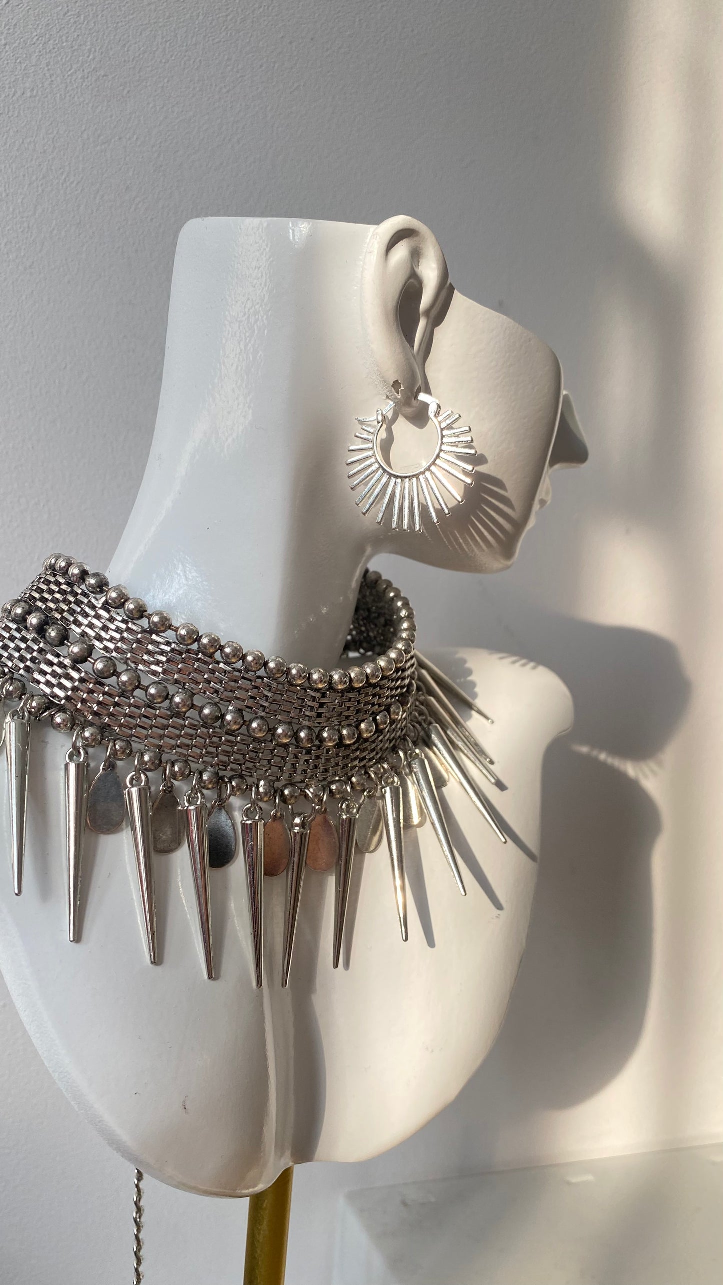 Punk Rock Spike Necklace, Alternative Necklace, Stainless Steel Choker