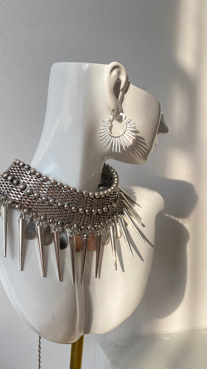 Punk Rock Spike Necklace, Alternative Necklace, Stainless Steel Choker