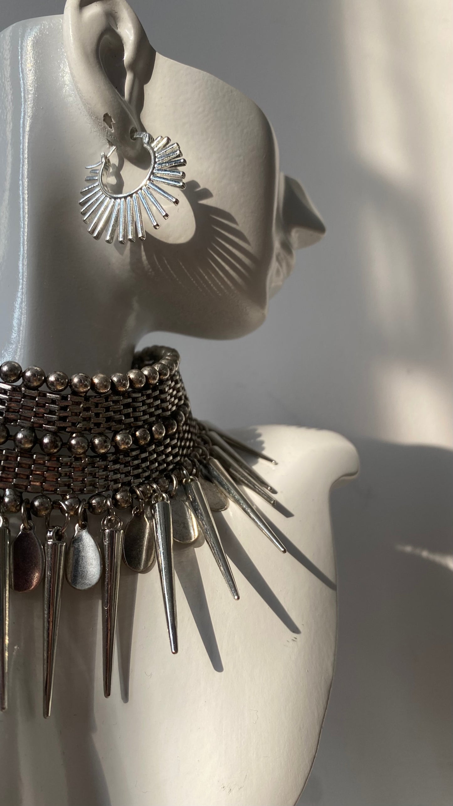 Punk Rock Spike Necklace, Alternative Necklace, Stainless Steel Choker