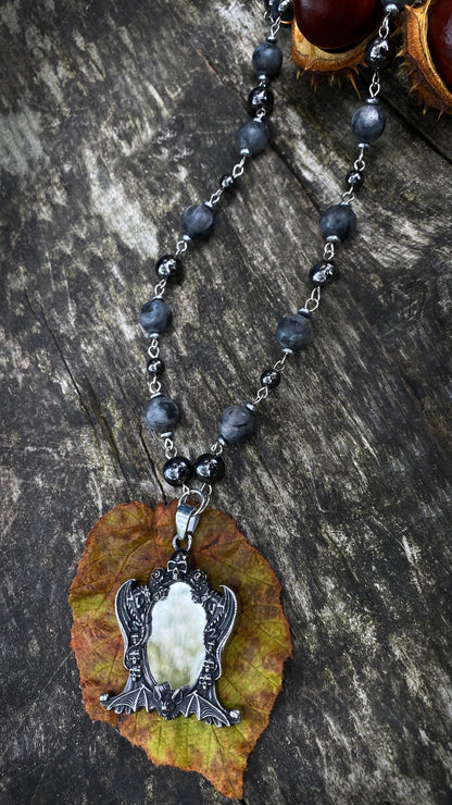 Warden of the Shadow Necklace | Natural Labradorite stones | Goth necklace