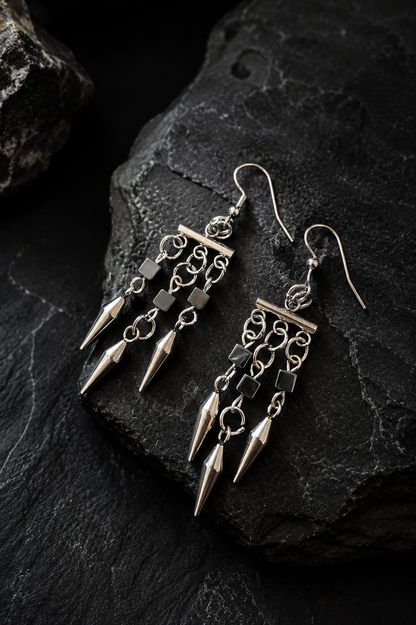Chandelier Hematite Earrings