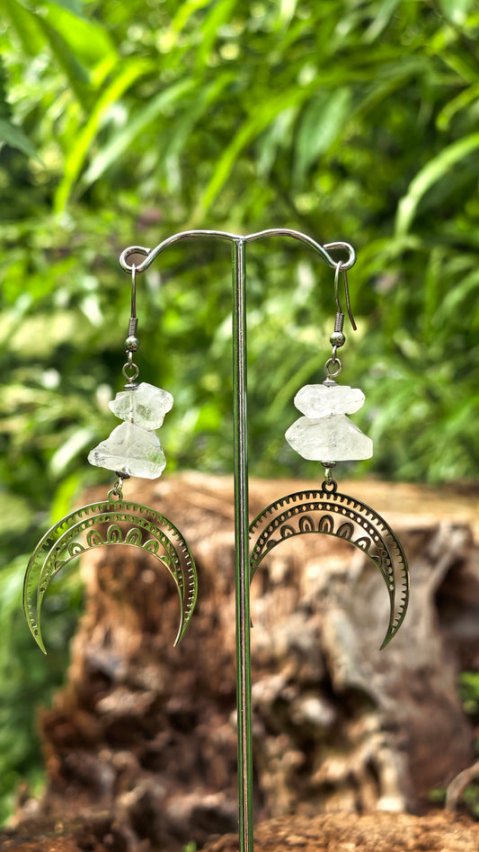 Lunula Herkimer Earrings