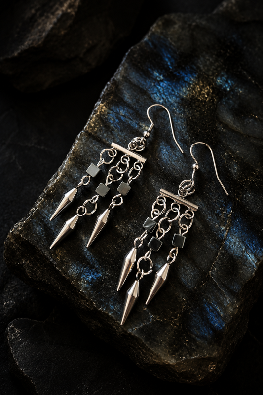 Chandelier Hematite Earrings