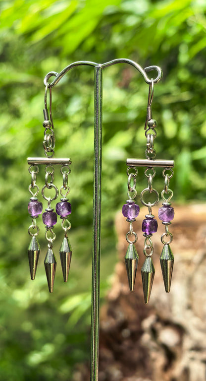 Chandelier Amethyst Earrings