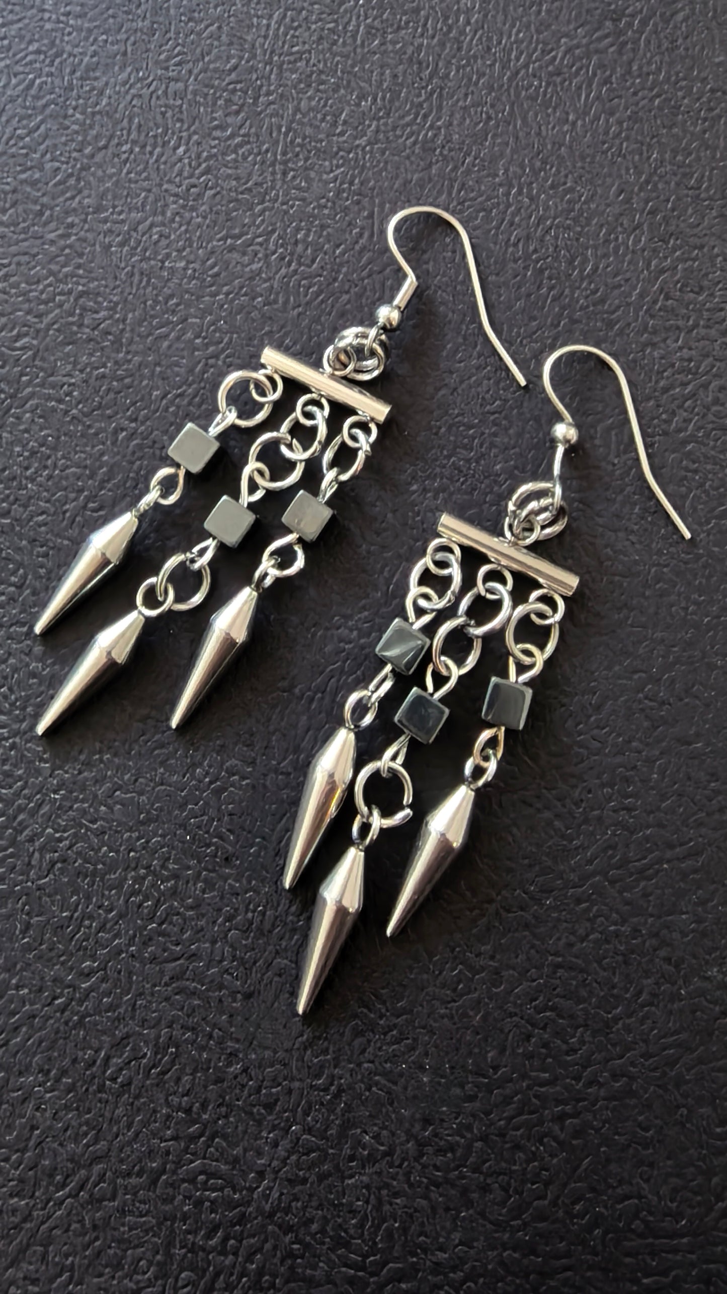 Chandelier Hematite Earrings