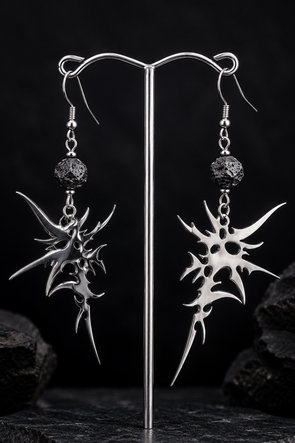 Cyber Earrings with Lava