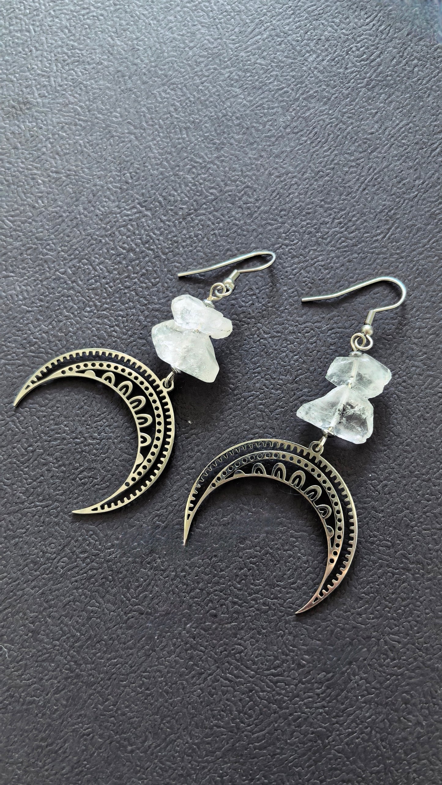 Lunula Herkimer Earrings