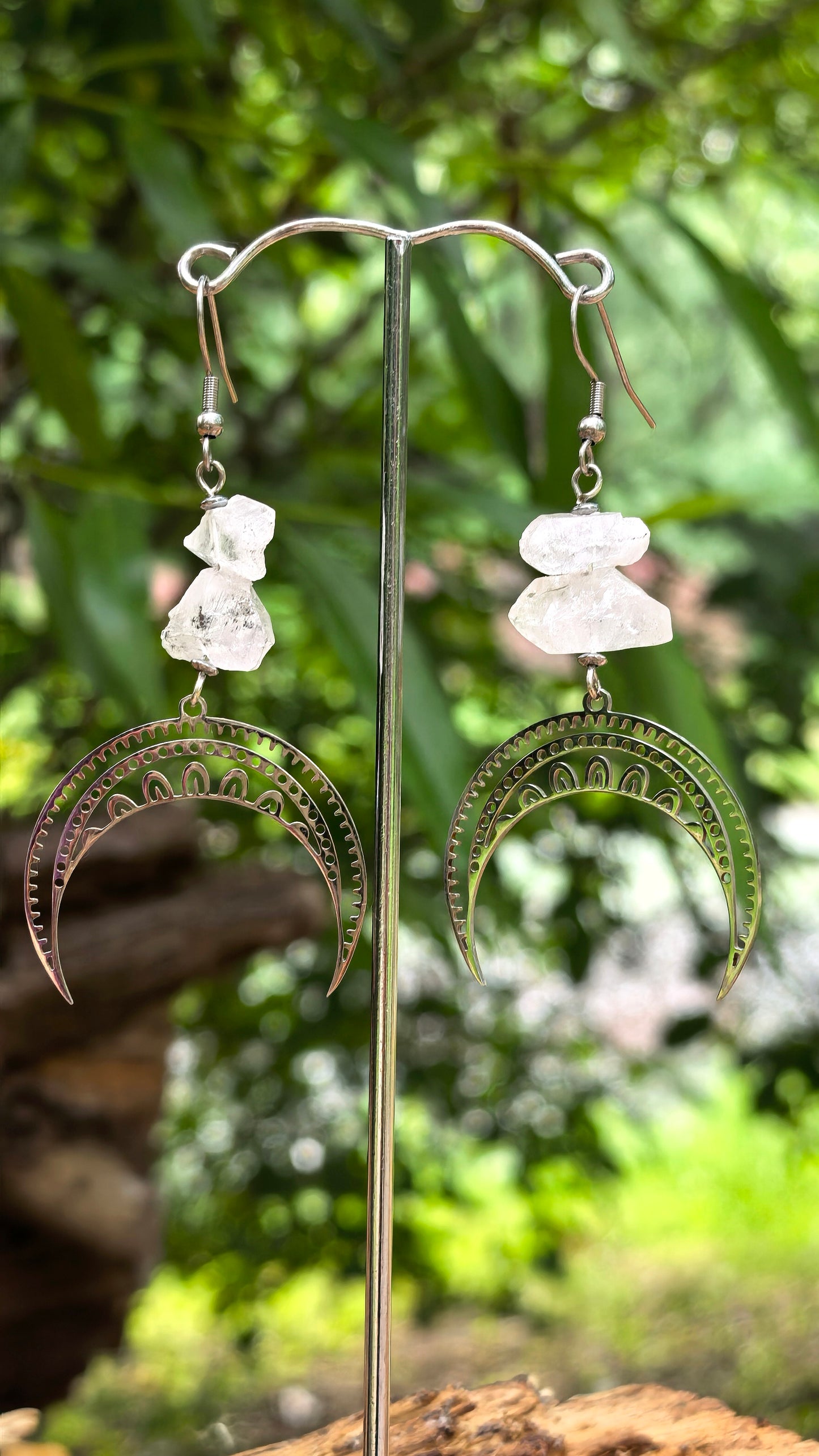 Lunula Herkimer Earrings