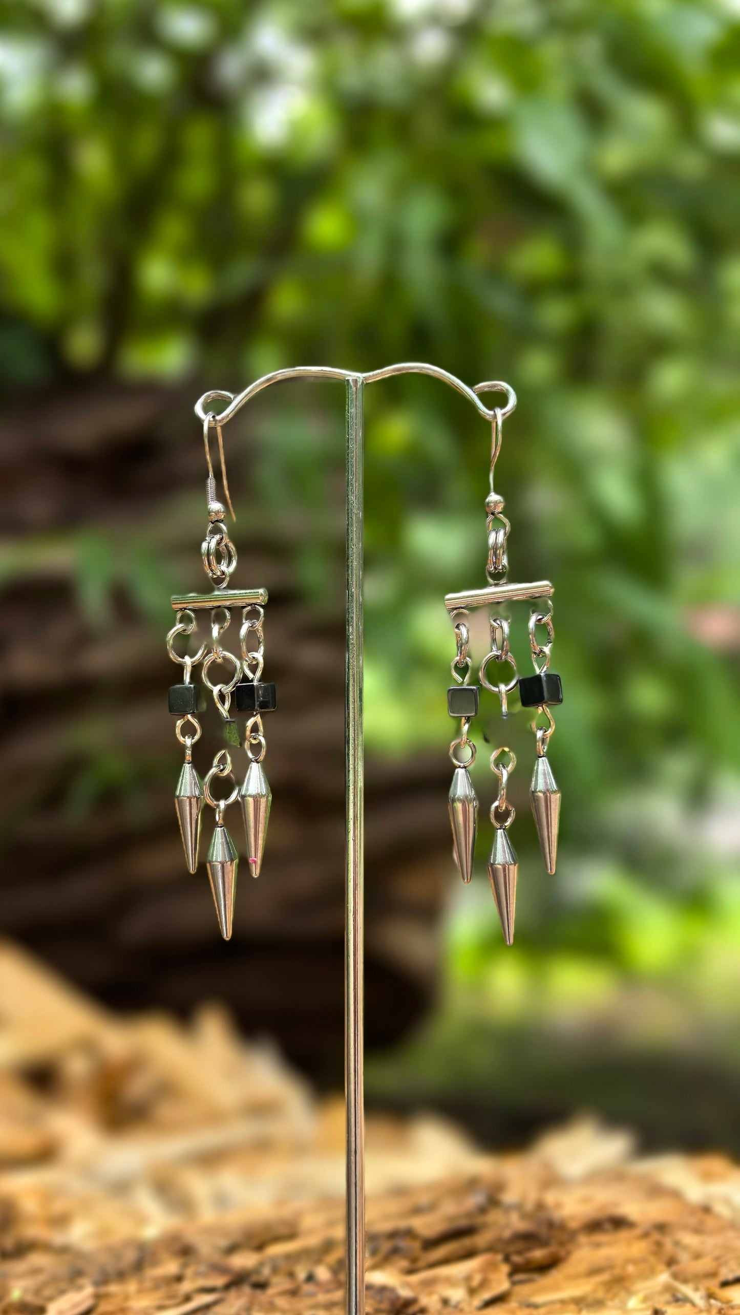 Chandelier Hematite Earrings