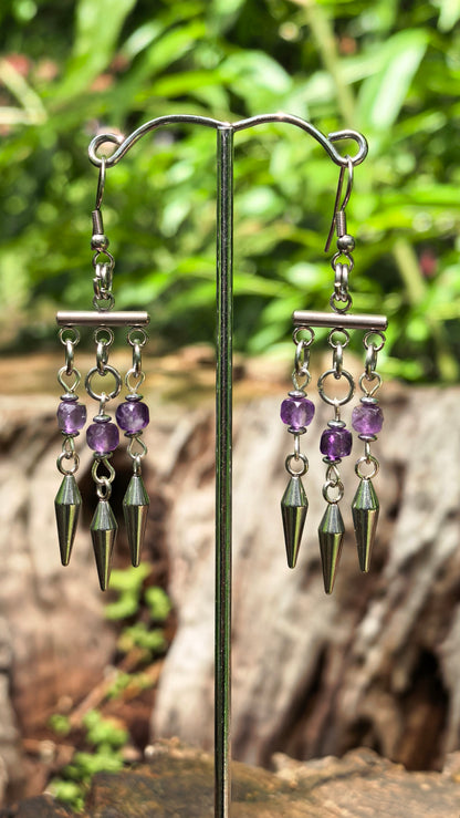 Chandelier Amethyst Earrings