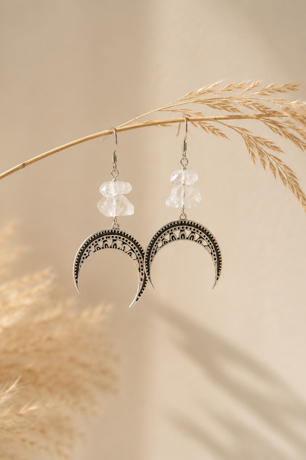 Lunula Herkimer Earrings