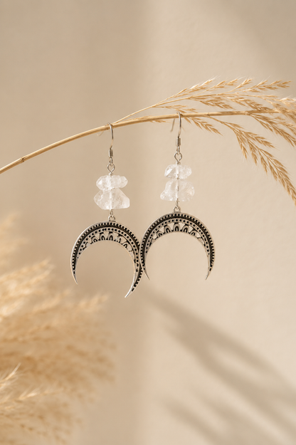Lunula Herkimer Earrings
