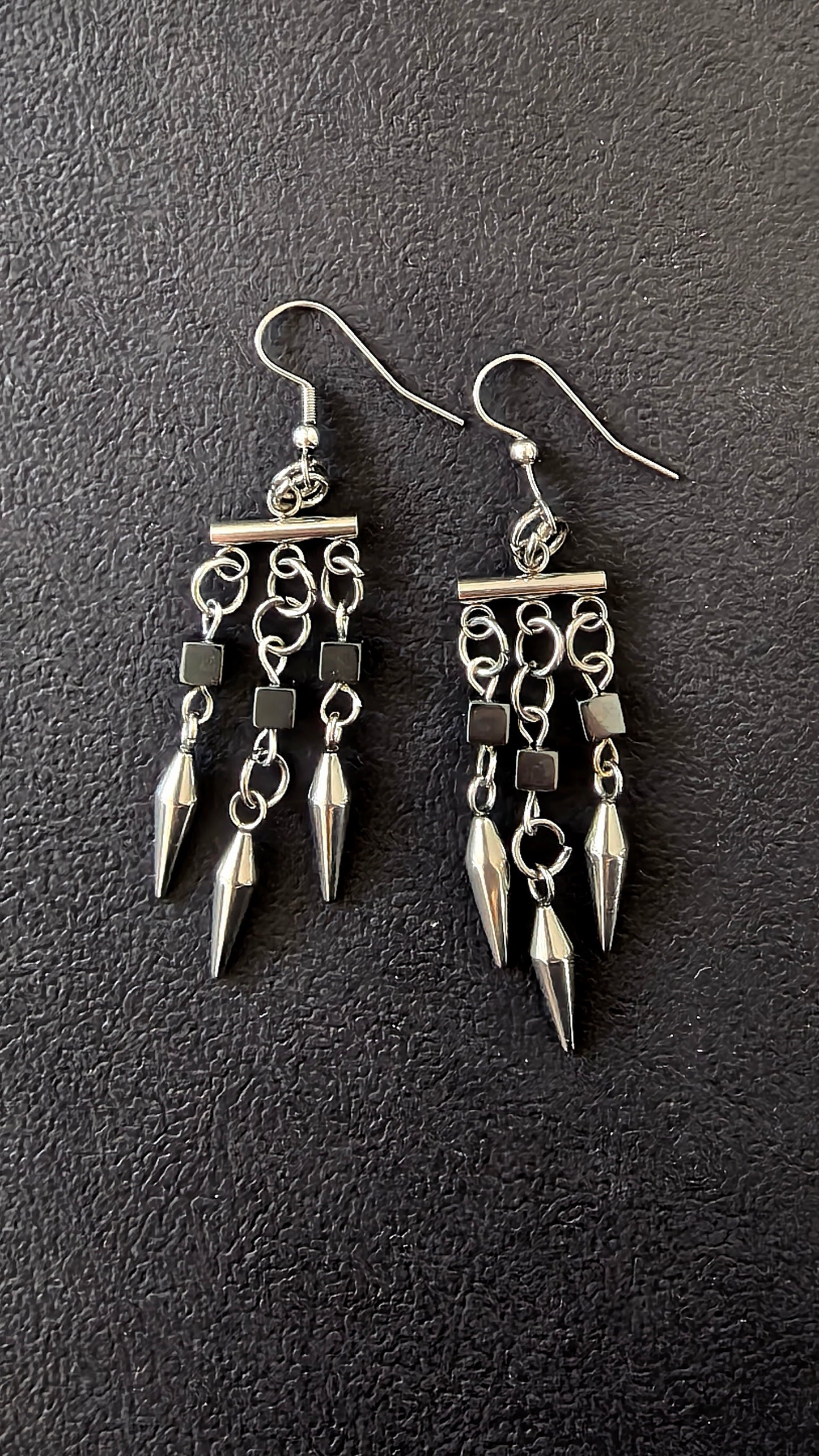 Chandelier Hematite Earrings