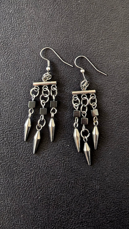 Chandelier Hematite Earrings