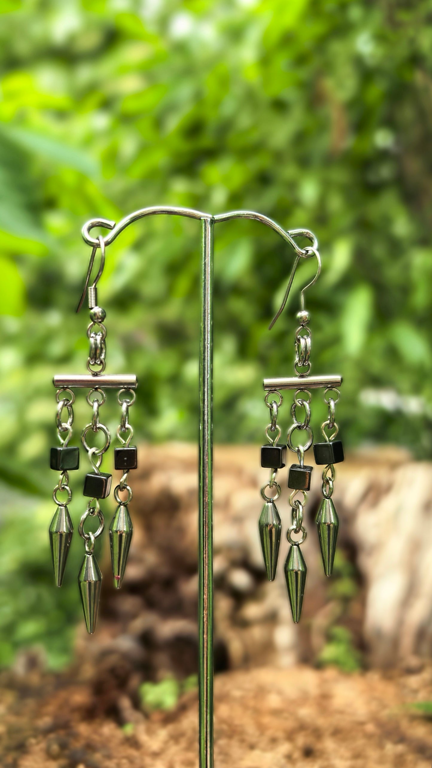 Chandelier Hematite Earrings
