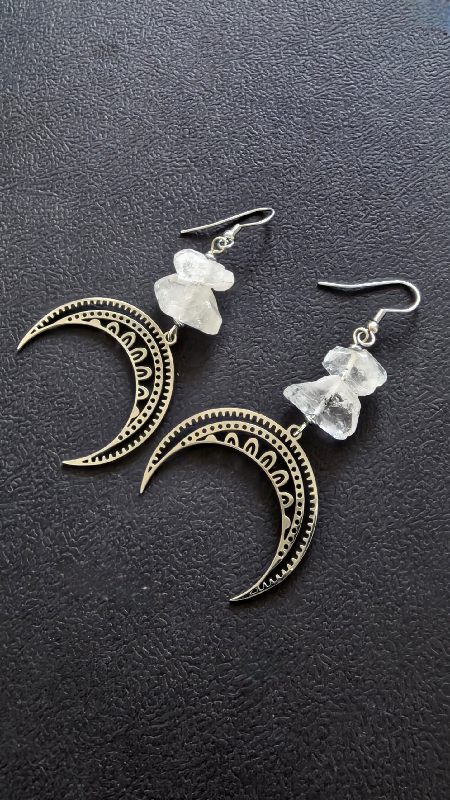 Lunula Herkimer Earrings